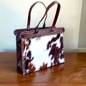 Jamin Puech genuine leather cowhide shoulder bag